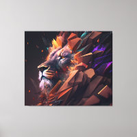 Abstract Lion Canvas Wall Art