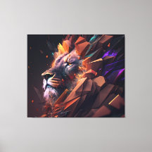 Abstract Lion Canvas Wall Art