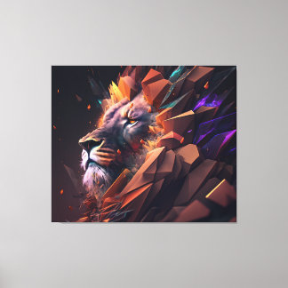 Abstract Lion Canvas Wall Art