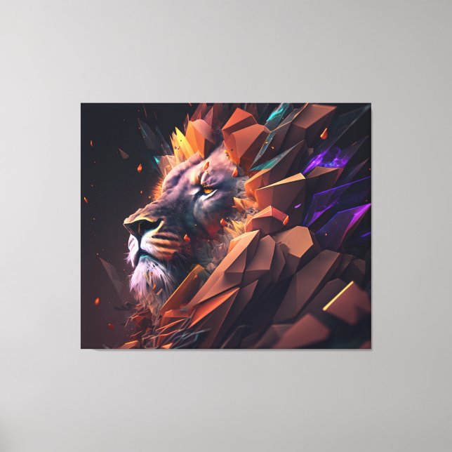 Abstract Lion Canvas Wall Art (Front)