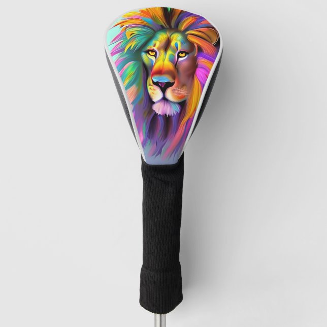 Abstract Lion Face Mystical Fantasy Art Golf Head Cover (Front)