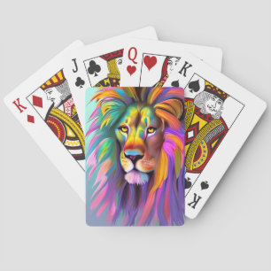 Abstract Lion Face Mystical Fantasy Art Playing Cards