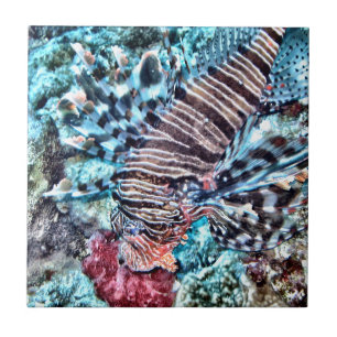 Abstract Lion Fish Tile