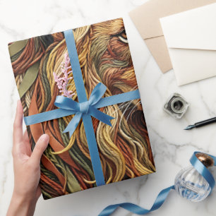 Abstract Lion Mane Earth Tone Wrapping Paper