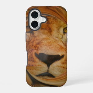 Abstract Lion Safari Art Print iPhone 16 Case