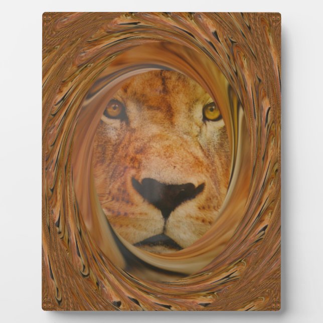 Abstract Lion Safari Art Print Plaque (Front)