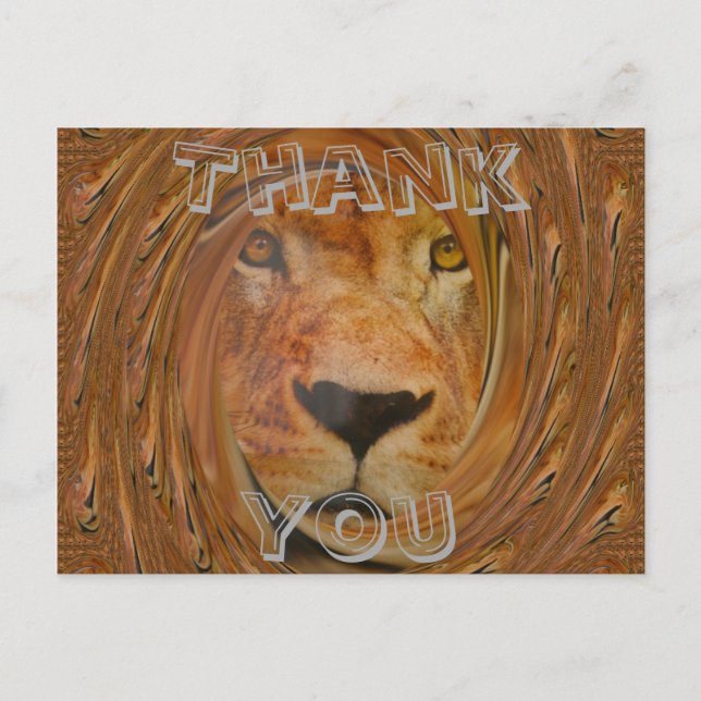 Abstract Lion Safari Art Print Postcard (Front)