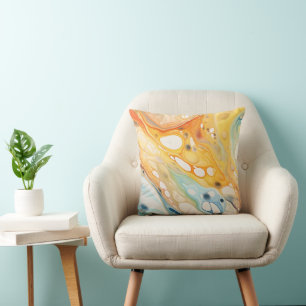 Abstract Liquid Bubbles in Colour Throw Pillow