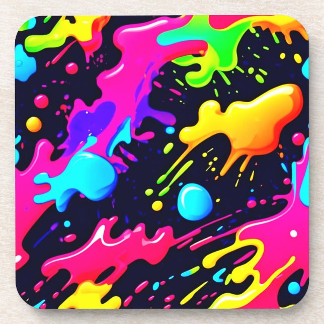 Abstract Liquid Colour Explosion Art Coaster (Front)
