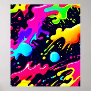 Abstract Liquid Colour Explosion Art Poster