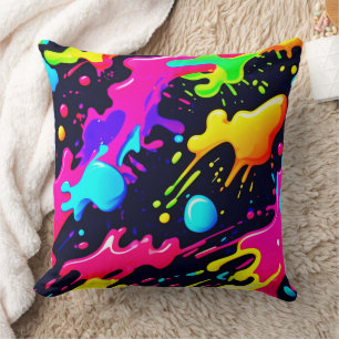 Abstract Liquid Colour Explosion Art Throw Pillow