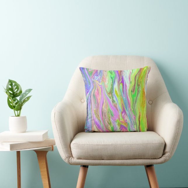 Abstract Liquid Colour Glow Pillows (Chair)