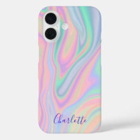 Abstract Liquid Iridescent Pastel Colour. Add Name