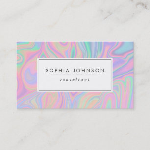 Abstract Liquid Iridescent  Pastel Colour Business Card