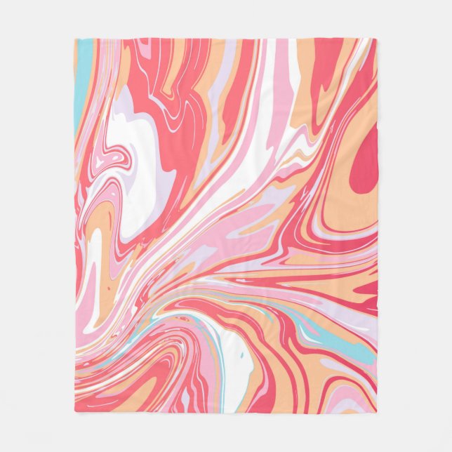 Abstract liquid marble or epoxy trending backgroun fleece blanket (Front)
