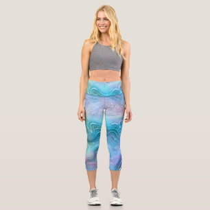 Abstract Liquid Marble Stone Texture background Capri Leggings