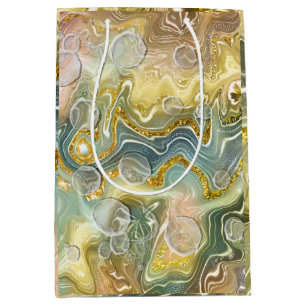 Abstract Liquid Marble Stone Texture background Medium Gift Bag