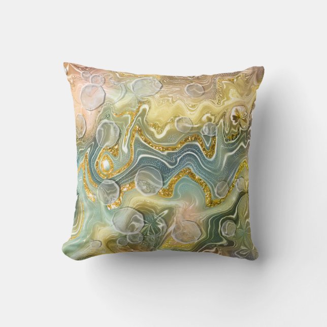 Abstract Liquid Marble Stone Texture background Throw Pillow (Front)