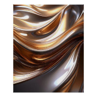 Abstract Liquid Metal Waves – Modern Metallic Desi