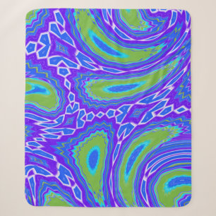 Abstract Liquid Peacock Design  Sherpa Blanket