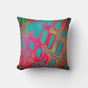 ABSTRACT LIQUID POURING ART HAND PAINTED THROW PILLOW