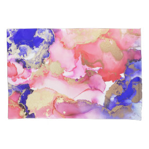 Abstract Liquid Purple Pink Gold Metallic Pillowcase