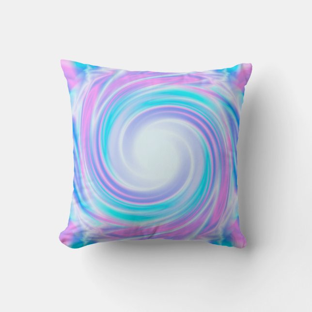 Abstract liquid swirl pastel purple colours print throw pillow (Front)