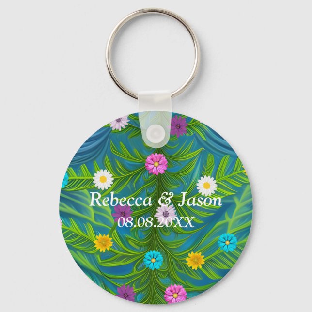 Abstract Little Daisy Garden Keychain (Front)