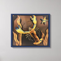 Abstract Lobster Art (blue background)