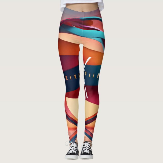 Abstract logo design  leggings (Front)