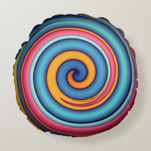 Abstract Lollipop Round Pillow