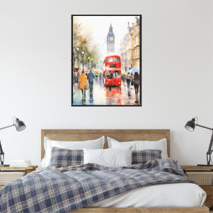 Abstract London Cityscape Premium Wrapped Canvas