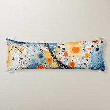 Abstract long cushion Blue and Orange Waves