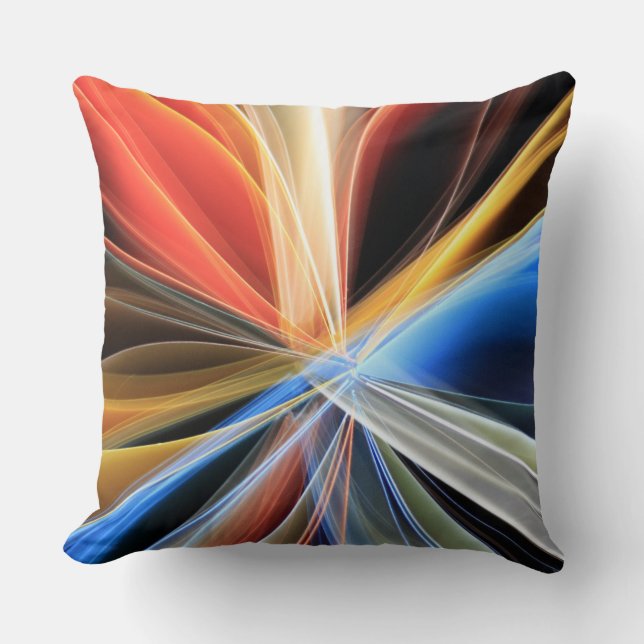 Abstract Long-Exposure Trails Throw Pillow (Front)