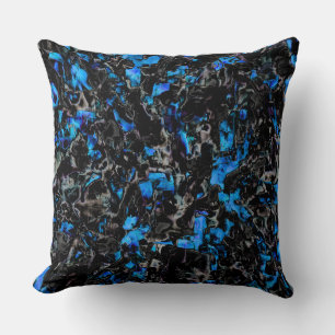 Abstract looking bat wings over stained turquoise throw pillow