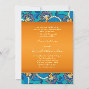Abstract Lotus Flower Wedding Invitation