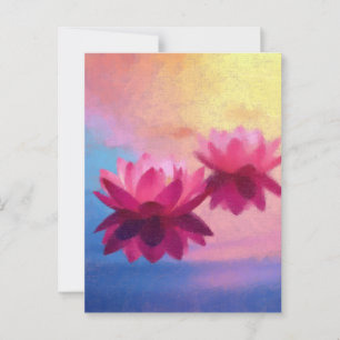 Abstract Lotus Flowers Postcard