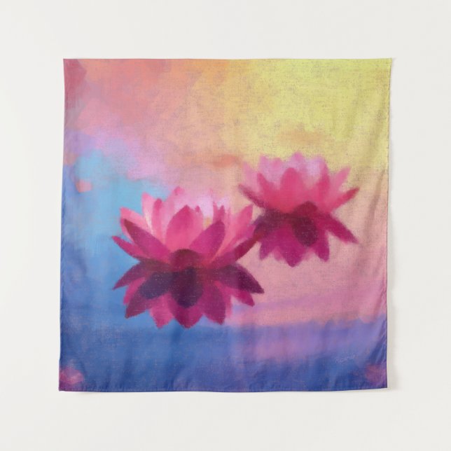 Abstract Lotus Flowers Tapestry (Front)