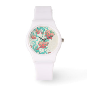 Abstract Lotus Pattern Watch