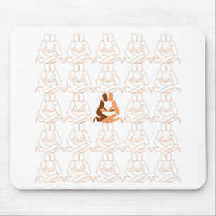 Abstract Love brown and tan outline Mouse Pad