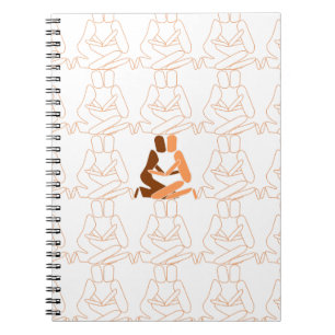 Abstract Love brown and tan outline Notebook