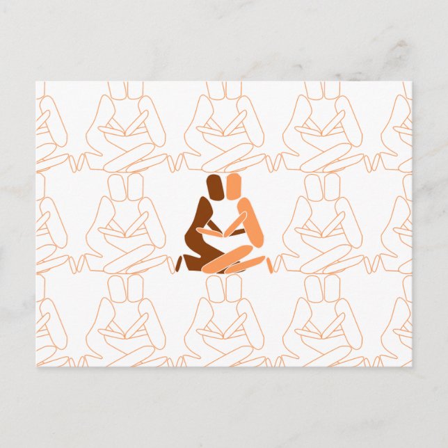 Abstract Love brown and tan outline Postcard (Front)