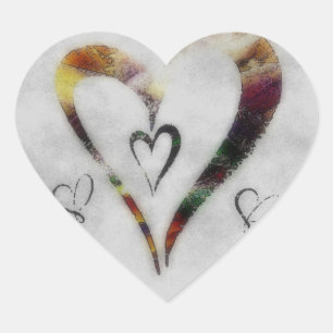 Abstract Love Heart Sticker
