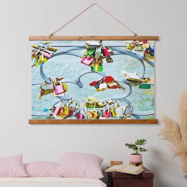 Abstract love locks, modern  hanging tapestry (Bedroom)