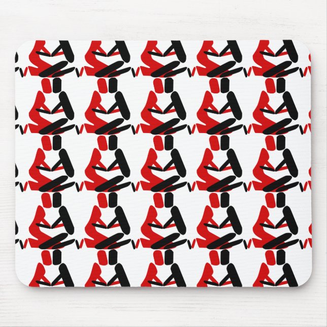 Abstract Love red and black Mouse Pad (Front)