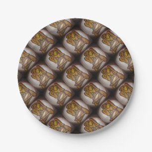 Abstract Lovers Contemporary Art In Ochre And Brow Paper Plate