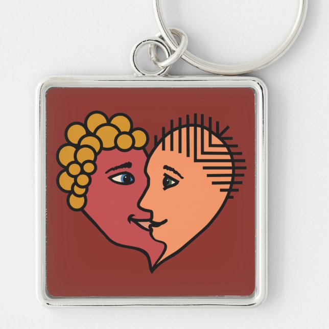 Abstract Lovers custom key chain (Front)
