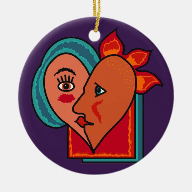 Abstract Lovers custom ornament (Front)