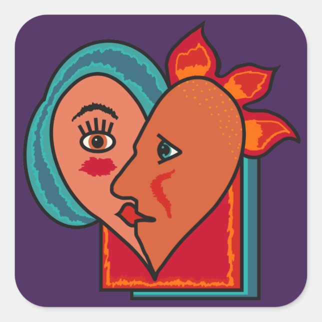 Abstract Lovers custom stickers (Front)