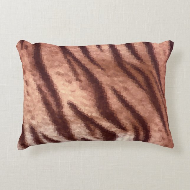 Abstract low poly animal tiger fur pattern. Nature Accent Pillow (Front)